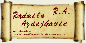 Radmilo Azdejković vizit kartica